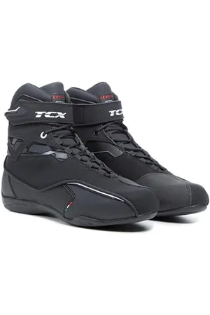 TCX Zeta Waterproof, Scarpe da Moto Uomo, Sportive e Impermeabili, Scarpe Adatte ad Uso Urbano, Tomaia in Microfibra, Chiusura con Lacci e Velcro