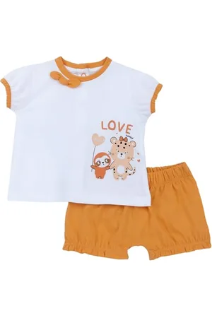 chicco Completo Neonata con T-shirt e Pantaloncini Corti, con Apertura sulla Schiena con Bottoncini, con Grafiche Moderne e alla Moda, in Cotone, Lavabile in Lavatrice, 0-24 Mesi, Designed in Italy