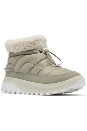 Columbia Snowtrot Shorty, Stivali da neve Donna, Grey Green/Dark Stone , 40.5 EU