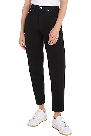 Tommy Hilfiger Jeans Donna Mom Jeans Elasticizzati, Blu ( Black), 25W / 34L