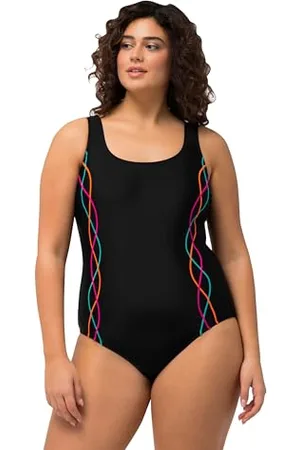 Ulla Popken Costume da Bagno, Pipings, Fascia sotto Il Seno, Fodera Anteriore Donna, , 72