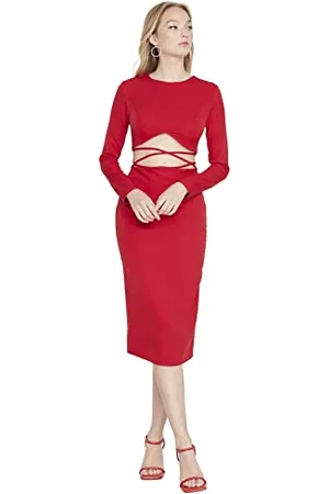 Trendyol Midi Bodycon Fitted Dress, Vestito