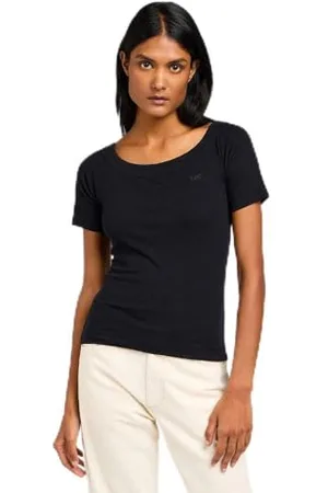 Lee Off The Shoulder Rib T-Shirt, , XS Donna