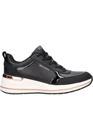 Skechers Echers Lace UP, Billion 2 Mid Allacciata Donna, Black Duraleather/Patent Trim, 35.5 EU