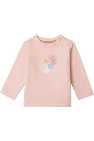 Noppies Maglietta da Ragazza Caroline a Maniche Lunghe T-Shirt, Beige pesca-N174, 6 Mesi Bimba