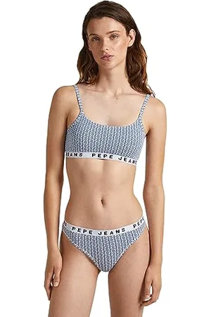 Pepe Jeans LOGO P STR BRLT, Reggiseno Donna, (Blue),L