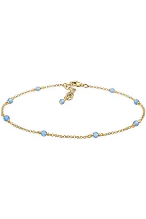 Elli Cavigliera Donne spiaggia sfera blu en argento sterlino 925 placcato