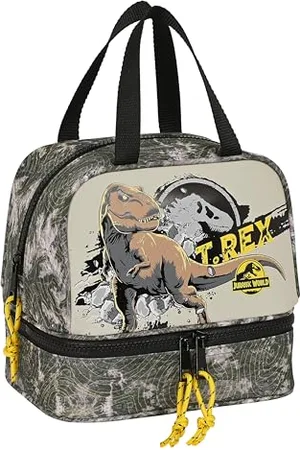 Safta JURASSIC WORLD WARNING – Porta merenda portatile, qualità e massima resistenza, porta cibo, ricreazione, spuntino e colazione, 20 x 15 x 20 cm, colore , , Estándar, Casual