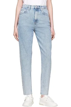 Tommy Hilfiger Donna Jeans Mom Jeans Tapered Fit, Blu ( Light), 24W/30L