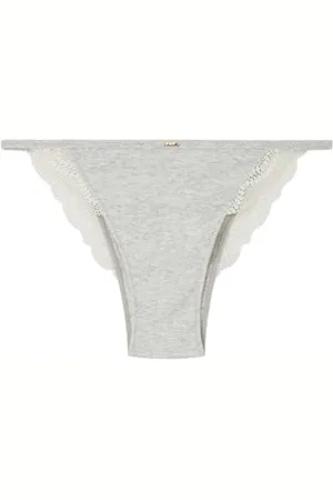 Women secret Grey Cotton Brazilian Panty Intimo, , M Donna