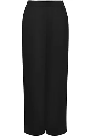 ONLY ONLALMA Life Poly Palazzo Pant Solid PTM Pantaloni, Black, S Donna