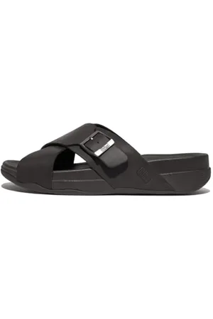 FitFlop Surfer Mens Buckle Nubuck Cross Slides, Sandali a Ciabatta Uomo, , 44.5 EU