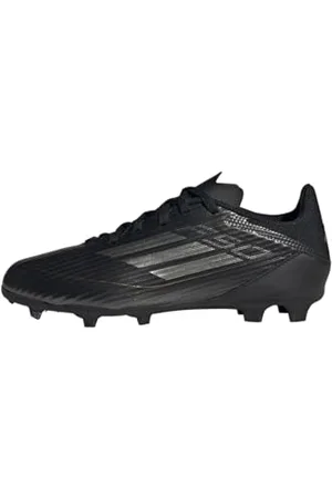 adidas F50 League Football Boots Firm Ground, Scarpe da Calcio, Core Black/Iron Metallic/Gold, 28.5 EU