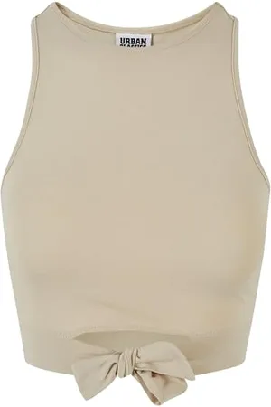 Urban classics Ladies Cropped Knot Top Canottiera da Donna, , XS