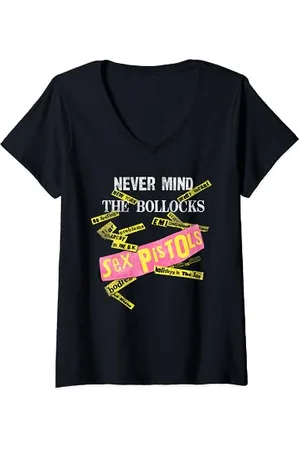 Sex Pistols Ufficiale Never Mind The Bollocks Tabs Maglietta con Collo a V