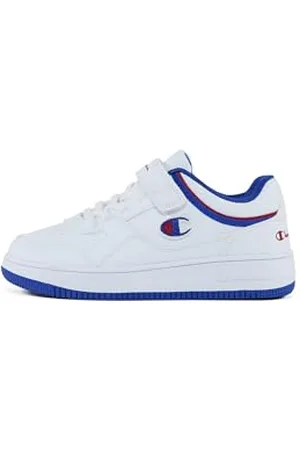 Champion RD18 B PS Low Sneakers, Bianco/Blu/Borgogna (WW019), EU32 Bambini e Ragazzi-FW24