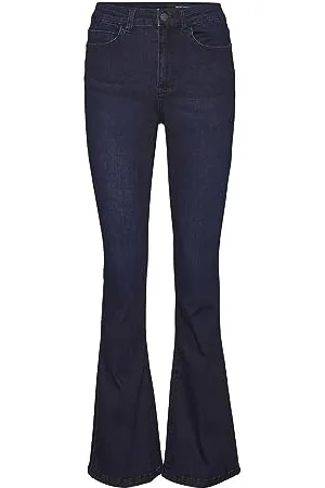 Noisy May Jeans a Zampa in Denim a Vita Alta Stretch für Damen_May Damen Stretchhose Hohe Taille Vintage Hosen NMSALLIE, Colore: , Taglia:26W / 32L