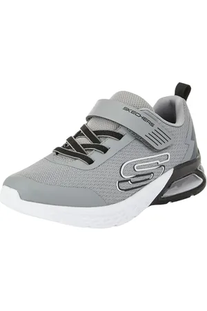 Skechers Boys, Sneaker, Gray Textile/Synthetic/Black Trim, 43 EU