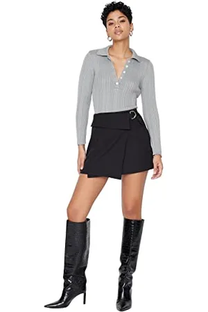 Trendyol Gonna Intrecciata Mini Wrapover Donna, , 68