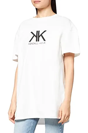 KENDALL + KYLIE KENDALL & KYLIE K&K W Active Logo V1 LONGFIT T-Shirt KKW351627, , Large (Pacco da 8) Womens