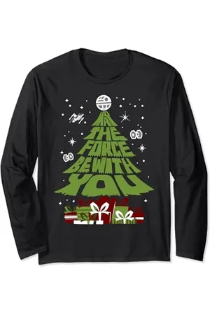STAR WARS May The Force Be With You Christmas Tree Maglia a Manica