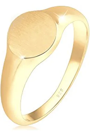 Elli An Anello con sigillo in Argento Sterling 925 ossidato opaco Geo basic di tendenza per donna