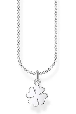 Thomas Sabo Collana da Donna in Sterling 925 con Quadrifoglio, Lunghezza 38-45 cm, 38,00-45,00 cm, Sterling