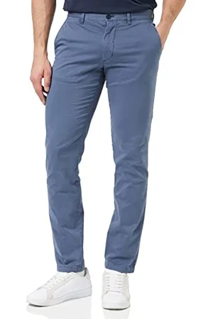 Tommy Hilfiger Pantaloni Uomo Bleecker TH Flex Satin Gmd Chino, Blu (Faded Indigo), 28W / 28L