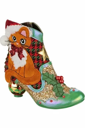 Irregular Choice Gattino di Natale, Stivaletto Donna, Colore: Rosso e Multicolore, 36 EU