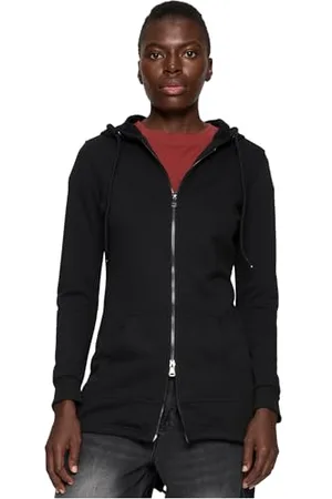 Urban classics Felpa Lunga con Cappuccio da Donna, Cardigan Lungo con Zip a Coulisse, Felpa da Donna a Maniche Lunghe con Tasche, Maglione con Cappuccio, Colore , taglia L