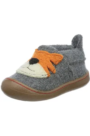 POLOLO Woll Primero Tiger, Pantofole Unisex-Bambini, Grigio (Grau 831), 21 EU