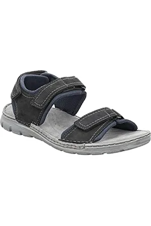 Josef Seibel John 06, Sandali con Cinturino alla Caviglia Uomo, Nero (Titan/Kombi Te796 151), 45 EU