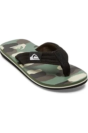 Quiksilver Molokai Layback, Sandali, Nero, Marrone, Verde, 31 EU