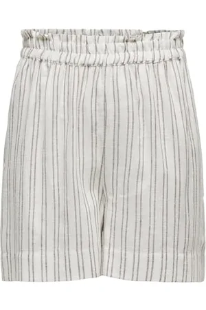 ONLY Onltokyo HW Lin Blen STR Shorts Pnt Noos Pantaloncini, Bianco, M Donna