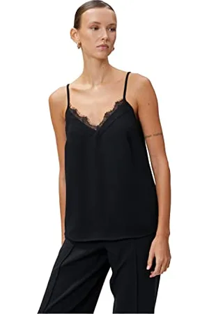 Koton Lace Detail V Neck Tank Top Maglietta, (999), 40 Donna