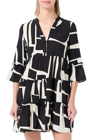 VERO MODA Vmeasy Joy-Abito Corto a 3/4 Wvn Ga Estivo, , S Donna