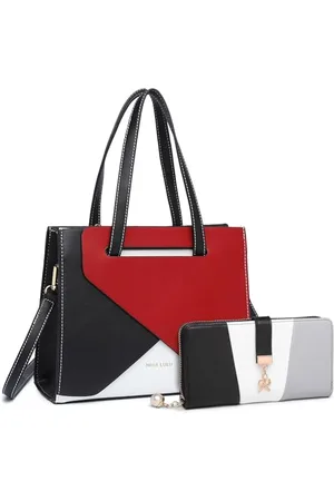 MISS LULÙ Borsa a Mano e portafogli, Borsa a Tracolla Vintage, con Tracolla Regolabile, Rosso
