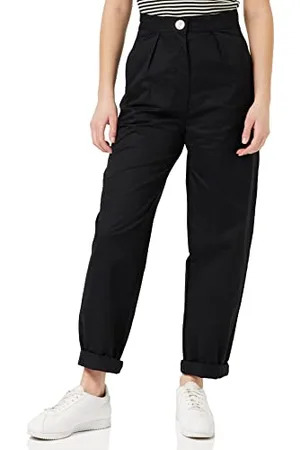 Armani Exchange Sustainable, Front And Back Pocket, Metal Button Closure Pantaloni Casual, Black, Large da Donna