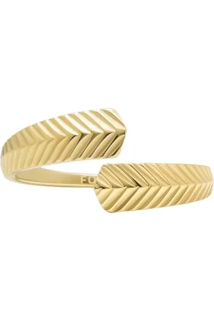 Fossil Anello da donna Harlow Linear Texture in acciaio inossidabile, JF04536710, (Gold), 6