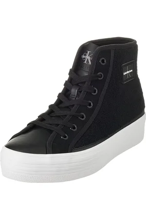 Calvin Klein Jeans Bold Vulc FLATF High T ML FAD YW0YW01320, Sneaker vulcanizzate Donna, Nero (Black/Bright White), 38 EU