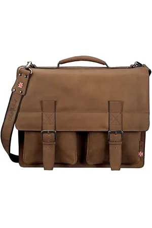 Alassio 47132 - Cartella portadocumenti EARL, in vera pelle, ca. 42 x 32 x 14,5 cm, colore: chiaro, , 42, Borsa ventiquattrore
