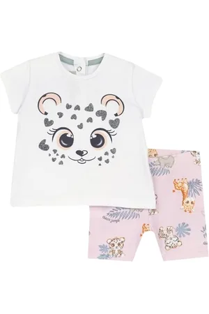 chicco Completo Bambina con T-shirt e Leggings a Pinocchietto con Coulisse e Vita Elasticizzata, con Grafiche Moderne e alla Moda, Vestibilità Morbida, in Cotone, Lavabile in Lavatrice, Abbigliamento Bambina e Ragazza, Designed in Italy