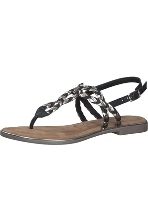Tamaris Damen 1-28155-42, Sandali Bassi Donna, Black/Gold, 41 EU