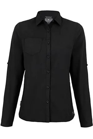 Craghoppers Expert Womens Kiwi Long Sleeved Shirt Camicia Button-Down, Black, 10 Donna