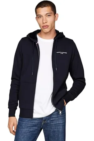 Tommy Hilfiger Uomo Felpa con Cappuccio e Zip Logo Fur Lined con Tasche, (Desert Sky), 3XL