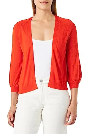 QS by s.Oliver Maglione Cardigan, Colore: Arancione, 40 Donna