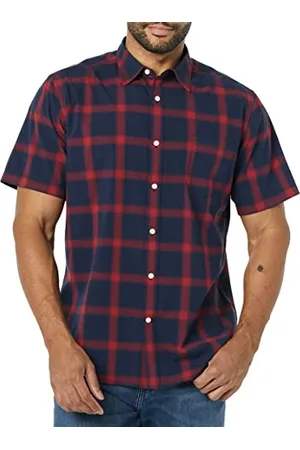 Amazon Camicia in Popeline a Maniche Corte Slim Uomo, , S
