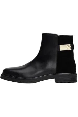 Tommy Hilfiger Donna Stivali Bassi in Pelle, (Black), 39