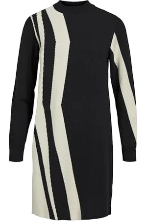 Object Objray L/S Knit Dress AOP Noos Abito Lavorato a Magli, , M Donna