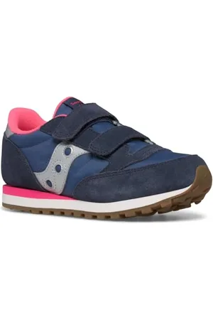 Saucony Jazz Double Hook & Loop (Toddler/Little Big Kid), Scarpe da Ginnastica, Blu Navy/Argento/Rosa, 36.5 EU